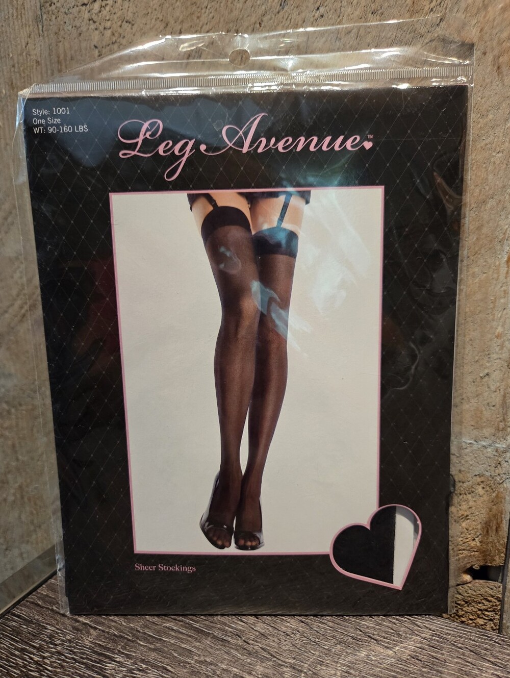 Leg Avenue Style 1001 Sheer Thigh High Stockings One size 90-160 lb Black  NIP